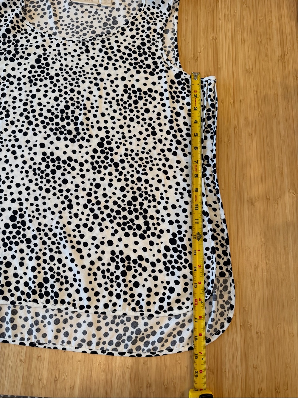 Chicos Tank Top Womens Sz 2 Large Black White Polka Dot Sleeveless Top Travel - Picture 9 of 10